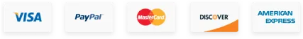 Visa PayPal Mastercard Discover American Express