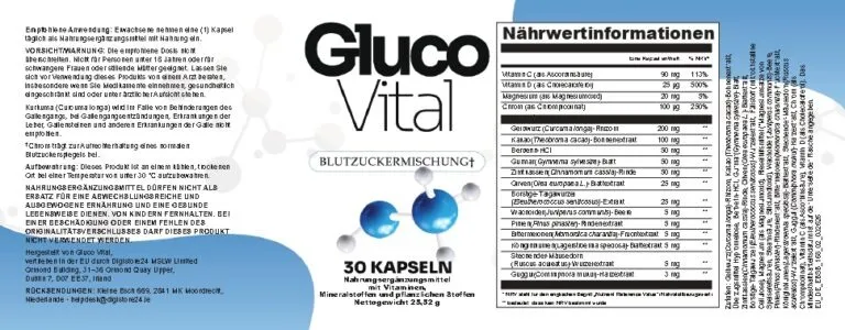 Gluco Vital – vollständige Zutatenliste